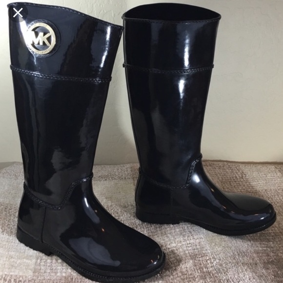 mk black rain boots